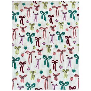 Queen Fitted Sheet ~ Bows ~ Holiday ~ washed but never used